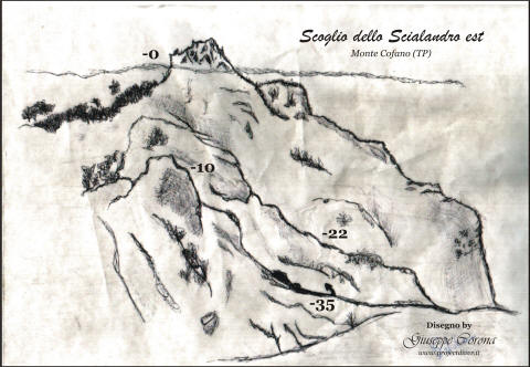 scoglio dello Scialandro EST - disegnio by Giuseppe Corona